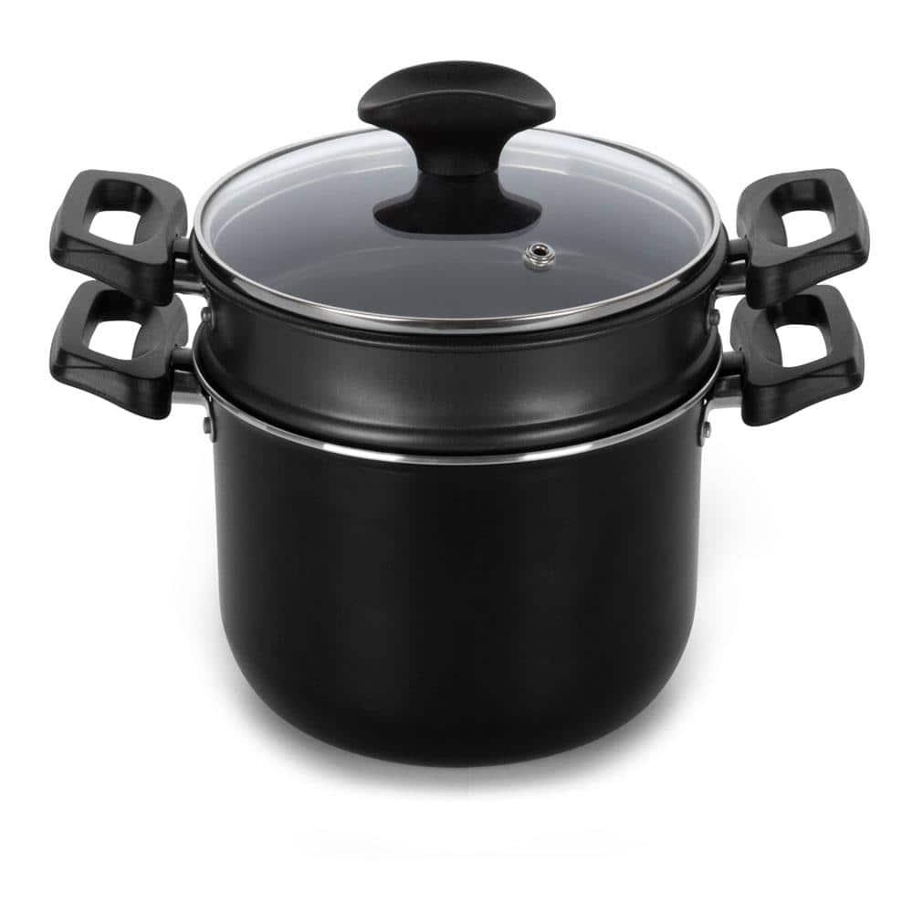 Cuscuzeira Multiflon Induct+ Antiaderente Quartzo Preta - 16 cm - 1