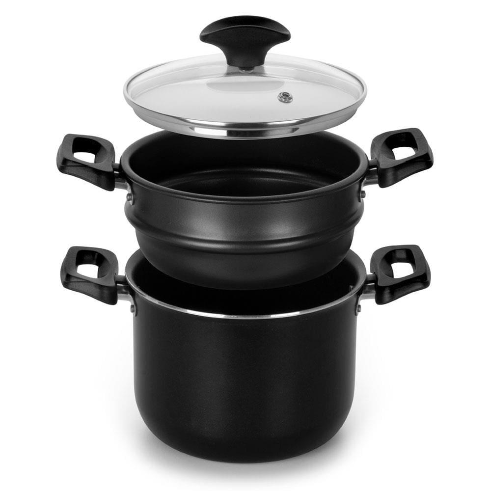 Cuscuzeira Multiflon Induct+ Antiaderente Quartzo Preta - 16 cm - 3