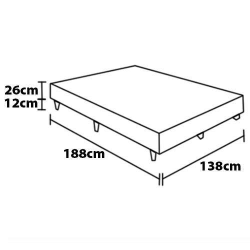 Base Box de Casal Umaflex New Itália com Revestimento em Jacquard - 38x138x188cm - Branco - 5
