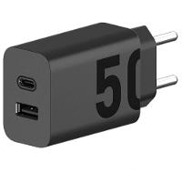 Carregador de Parede Motorola TurboPower 50W Duo com Porta USB-C e USB-A Sem Cabo - Preto - 1