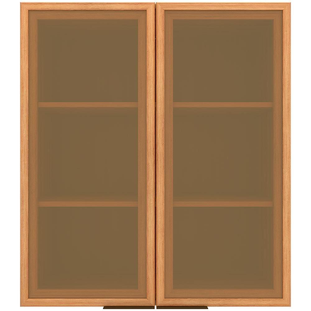 Armário Aéreo Bartira Cristal MDP 15mm com 2 Portas com Vidro e 2 Prateleiras - 80cm de largura - 1