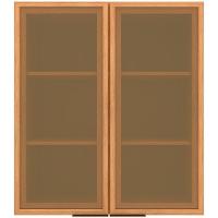 Armário Aéreo Bartira Cristal MDP 15mm com 2 Portas com Vidro e 2 Prateleiras - 80cm de largura - 1