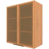 Armário Aéreo Bartira Cristal MDP 15mm com 2 Portas com Vidro e 2 Prateleiras - 80cm de largura - 2