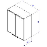 Armário Aéreo Bartira Cristal MDP 15mm com 2 Portas com Vidro e 2 Prateleiras - 80cm de largura - 8