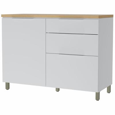 Balcão Nesher Marquesa em MDF 15mm com 1 Porta, 3 Gavetas e 1 Prateleira - 120cm de largura