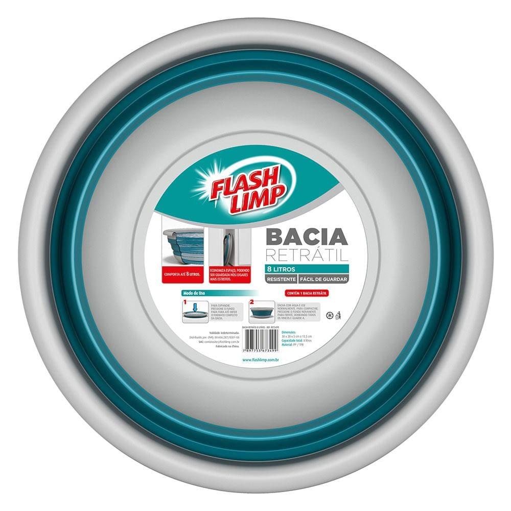 Bacia Retrátil FlashLimp 8L - Verde Esmeralda - 7