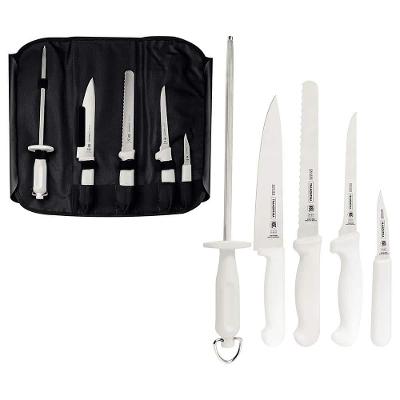 Conjunto de Facas Tramontina Profissional em Aço Inox - Branco - 6 Peças