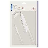 Conjunto de Facas e Tábua de Corte Tramontina Plenus em Aço Inoxidável - Off-White - 3 Peças - 3