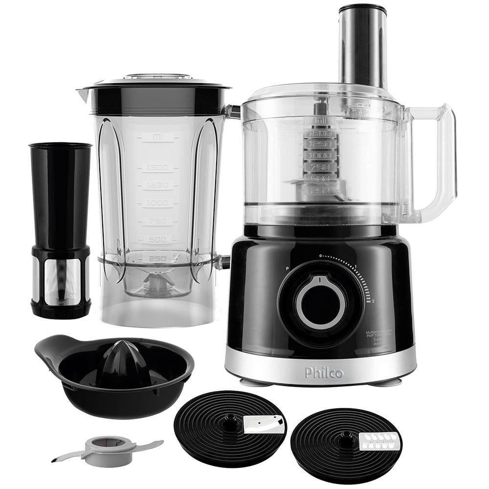 Multiprocessador de Alimentos Philco Turbo 5 em 1 PMP1500P com 2 Velocidades 1000 W - Preto - 1