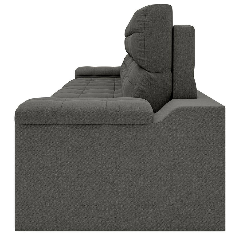 Sofá Retrátil Reclinável 4 Lugares DDS Next Brunello com Almofadas Fixas, Revestimento Velosuede e Espuma D26 - 230cm de largura - 7