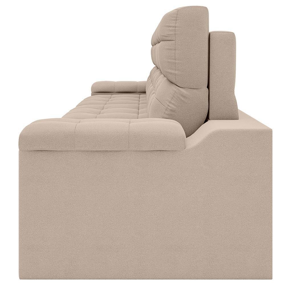 Sofá Retrátil Reclinável 4 Lugares DDS Next Brunello com Almofadas Fixas, Revestimento Velosuede e Espuma D26 - 230cm de largura - 7