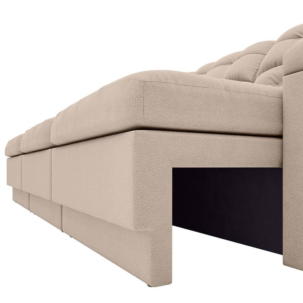 Sofá Retrátil Reclinável 4 Lugares DDS Next Brunello com Almofadas Fixas, Revestimento Velosuede e Espuma D26 - 230cm de largura - 8