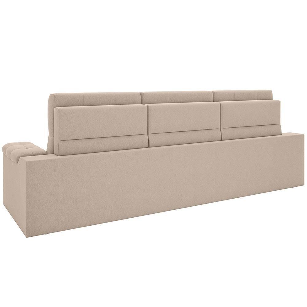 Sofá Retrátil Reclinável 4 Lugares DDS Next Brunello com Almofadas Fixas, Revestimento Velosuede e Espuma D26 - 230cm de largura - 9