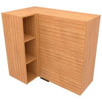 Armário Aéreo de Canto Bartira Cristal MDP 15mm com 1 Porta e 2 Prateleiras - 101,8cm de largura - 2