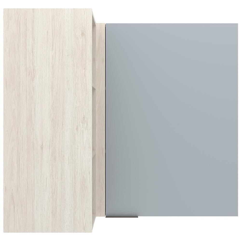 Armário Aéreo de Canto Bartira Cristal MDP 15mm com 1 Porta e 2 Prateleiras - 101,8cm de largura - 1