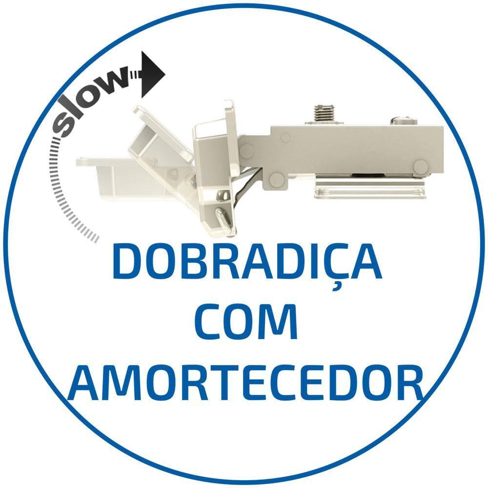 Armário de Geladeira Bartira Cristal MDP 15mm com 1 Porta e Lateral - 80cm de largura - 7