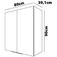 Armário Aéreo Bartira Cristal MDP 15mm com 2 Portas e 2 Prateleiras - 80cm de largura - 9