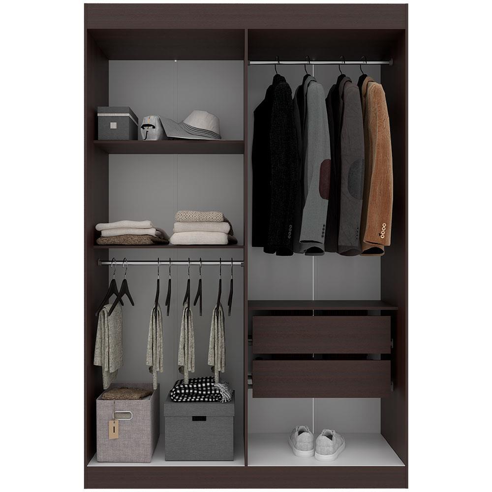 Guarda-Roupa Bartira Ville com 4 Portas, 2 Gavetas e 2 Prateleiras - 134cm de largura - 3