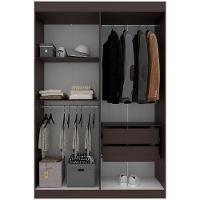 Guarda-Roupa Bartira Ville com 4 Portas, 2 Gavetas e 2 Prateleiras - 134cm de largura - 3