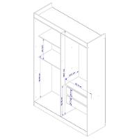 Guarda-Roupa Bartira Ville com 4 Portas, 2 Gavetas e 2 Prateleiras - 134cm de largura - 5
