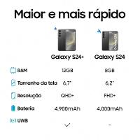 Smartphone Samsung Galaxy S24 5G Preto 256GB, Tela 6.2", 8GB RAM, Inteligência Artificial, IP68, Processador Exynos 2400, Câmera Tripla Traseira - 9