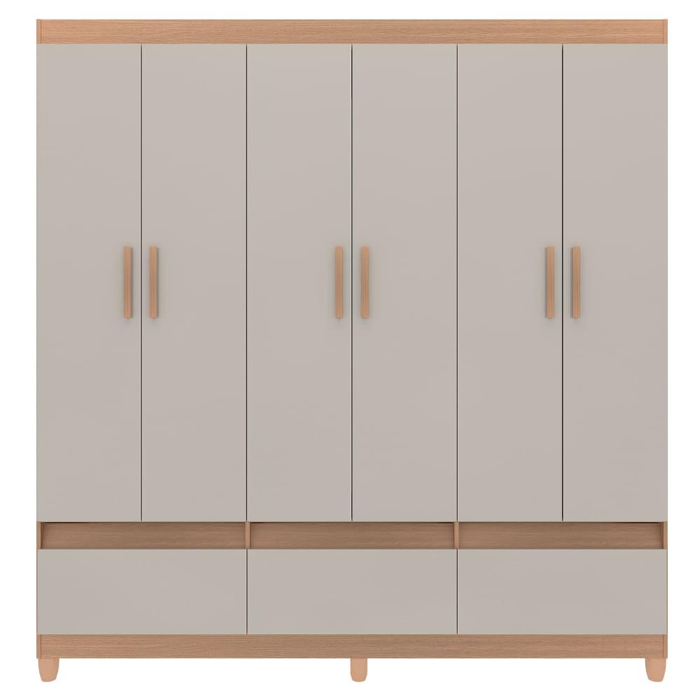 Guarda-Roupa Bartira Ilhéus com Cabideiro, 6 Portas de Bater, 3 Gavetas e 180cm de Largura - 2