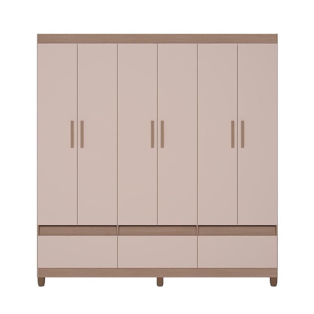 Guarda-Roupa Bartira Ilhéus com Cabideiro, 6 Portas de Bater, 3 Gavetas e 180cm de Largura - 11