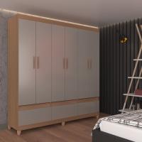 Guarda-Roupa Bartira Ilhéus com Cabideiro, 6 Portas de Bater, 3 Gavetas e 180cm de Largura - 1