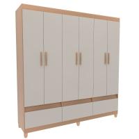 Guarda-Roupa Bartira Ilhéus com Cabideiro, 6 Portas de Bater, 3 Gavetas e 180cm de Largura - 3