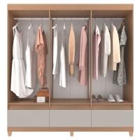 Guarda-Roupa Bartira Ilhéus com Cabideiro, 6 Portas de Bater, 3 Gavetas e 180cm de Largura