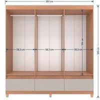 Guarda-Roupa Bartira Ilhéus com Cabideiro, 6 Portas de Bater, 3 Gavetas e 180cm de Largura - 7