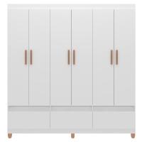 Guarda-Roupa Bartira Ilhéus com Cabideiro, 6 Portas de Bater, 3 Gavetas e 180cm de Largura - 3