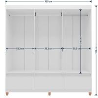 Guarda-Roupa Bartira Ilhéus com Cabideiro, 6 Portas de Bater, 3 Gavetas e 180cm de Largura - 9