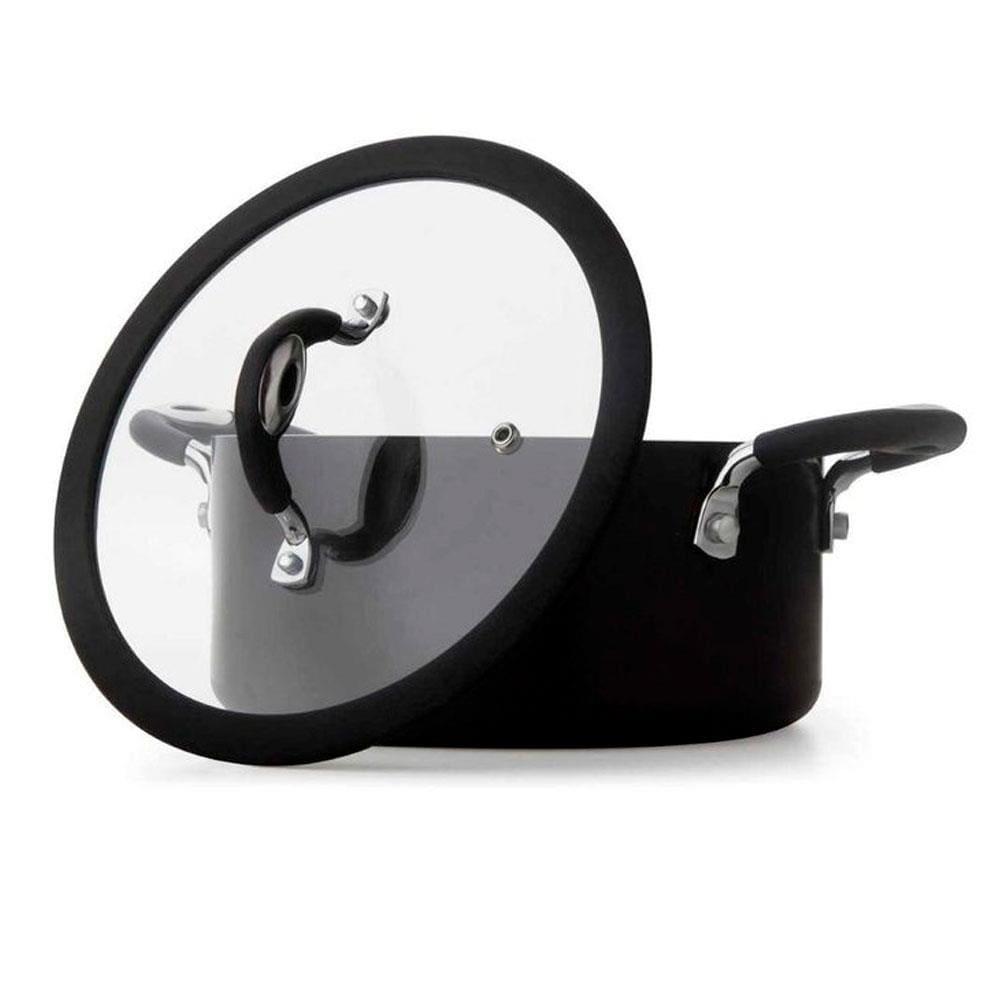 Conjunto de Panelas 4 Peças Multiflon Dom com Revestimento Antiaderente Quartzo 7 Camadas e Tampas com Saída de Vapor - Preto - 3