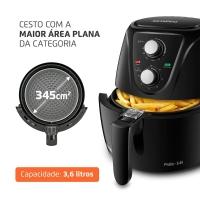 Fritadeira Elétrica Air Fryer Mondial AF-36-FB Pratic 3,6L Lâmpada Piloto Aviso Sonoro Preta - 2