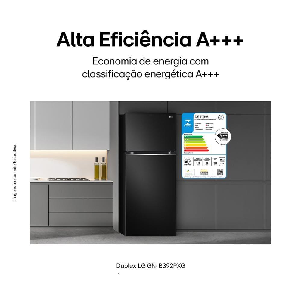Geladeira LG Frost Free Preta GN-B392PXGB Duplex com Tecnologia Inverter Top Freezer - 395 litros - 2