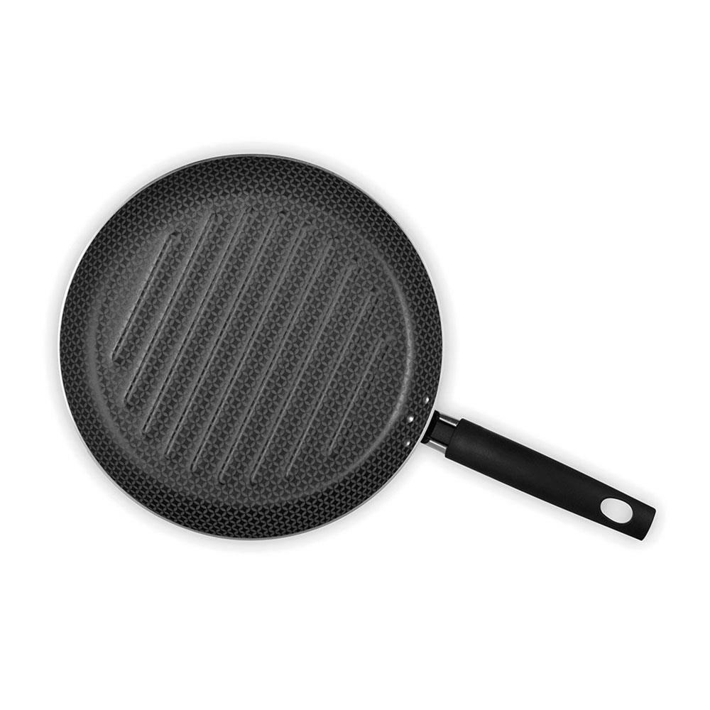 Bistequeira Canelada Multiflon Gourmet Antiaderente 28cm - Preto - 2