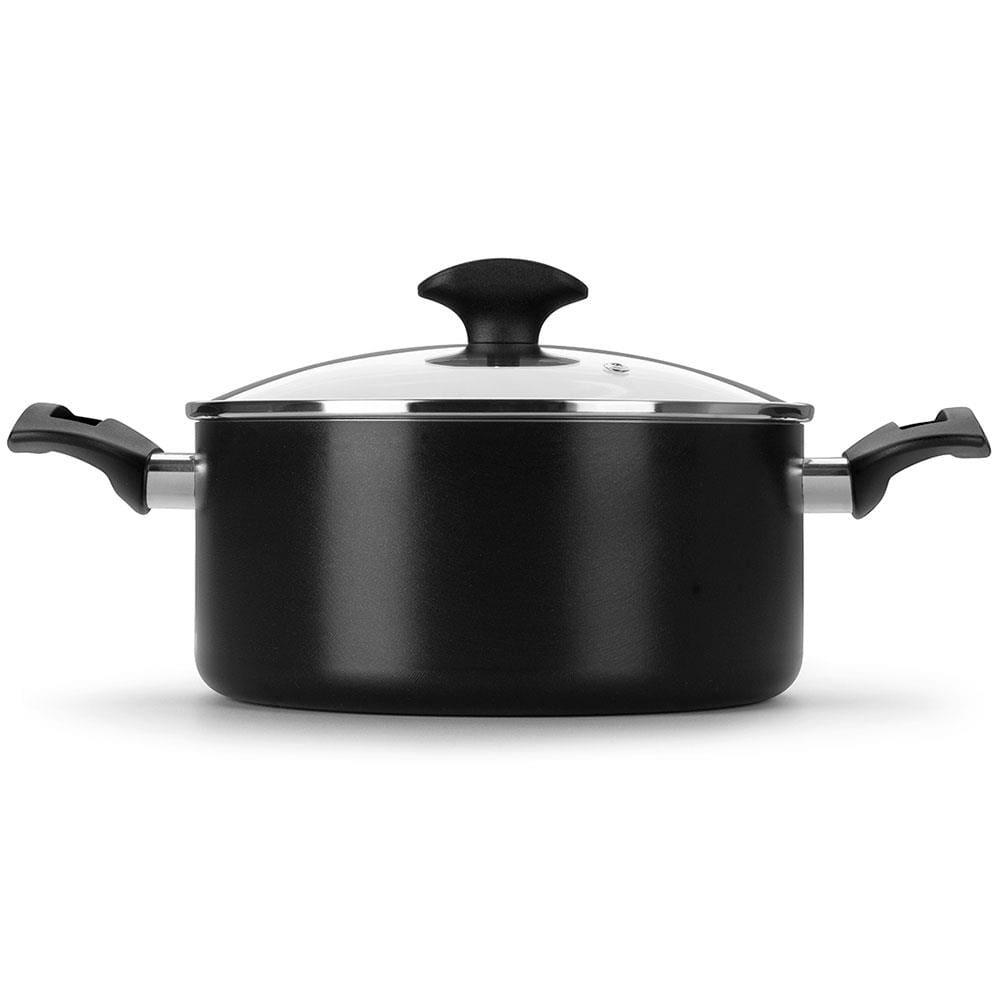 Conjunto de Panelas 5 Peças Multiflon Induct+ com Revestimento Antiaderente Quartzo, Fundo de Indução e Tampas com Saída de Vapor - Preto - 6