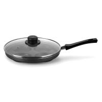 Frigideira para Ovos Multiflon Gourmet com Revestimento Antiaderente Ultra 7 Preta e Tampa - 26 cm - 2