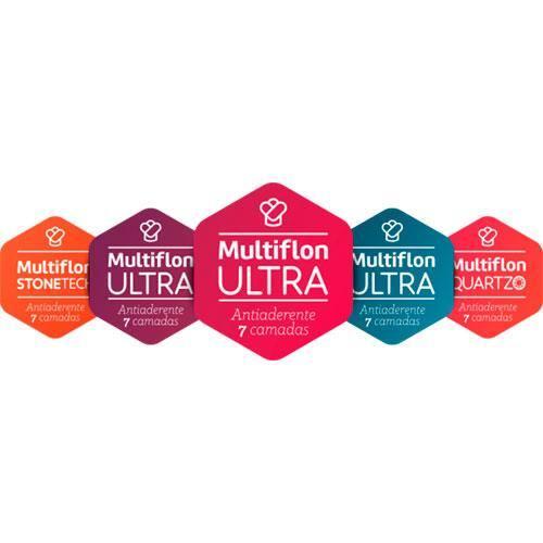 Frigideira Multiflon Fit Profissional com Revestimento Antiaderente Quartzo Alumínio - 36 cm - 2