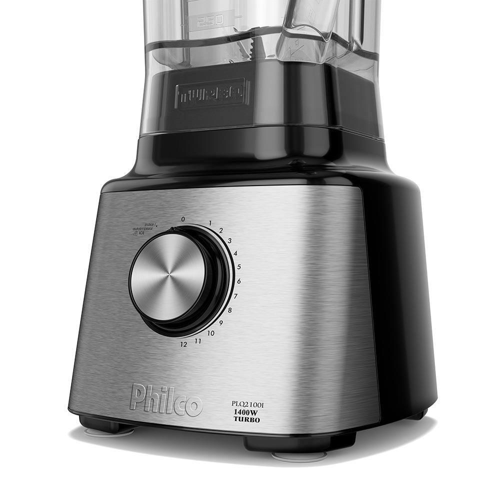 Liquidificador Philco PLQ2100PI Turbo Preto 1400W com 12 Velocidades - Preto/Inox - 5