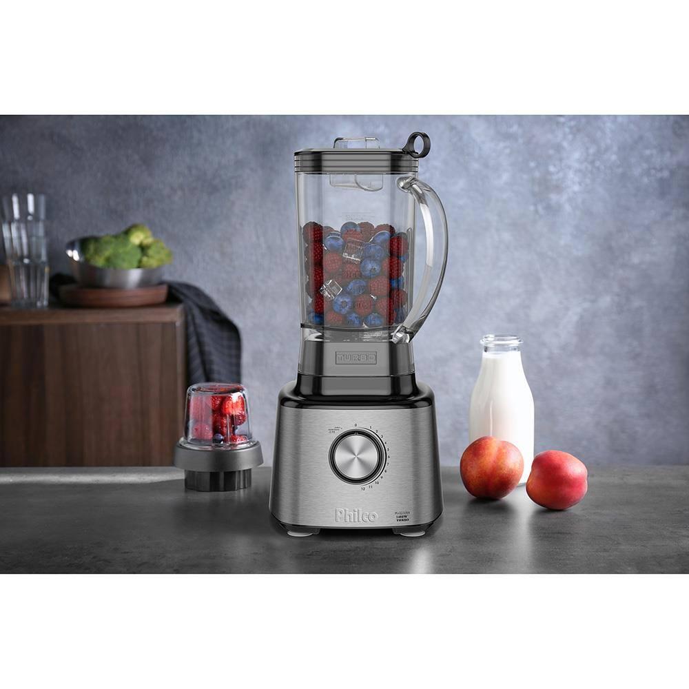 Liquidificador Philco PLQ2100PI Turbo Preto 1400W com 12 Velocidades - Preto/Inox - 7