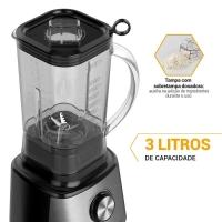 Liquidificador Philco PLQ2100PI Turbo Preto 1400W com 12 Velocidades - Preto/Inox - 9