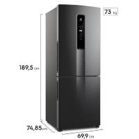 Geladeira Electrolux IB7B Frost Free Inverse Efficient com AutoSense Black Inox - 490L - 7