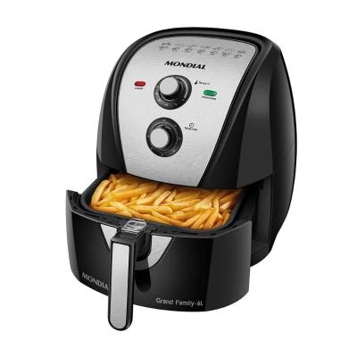 Fritadeira Elétrica Sem Óleo Air Fryer Mondial AFN-60 6L Preta/Inox