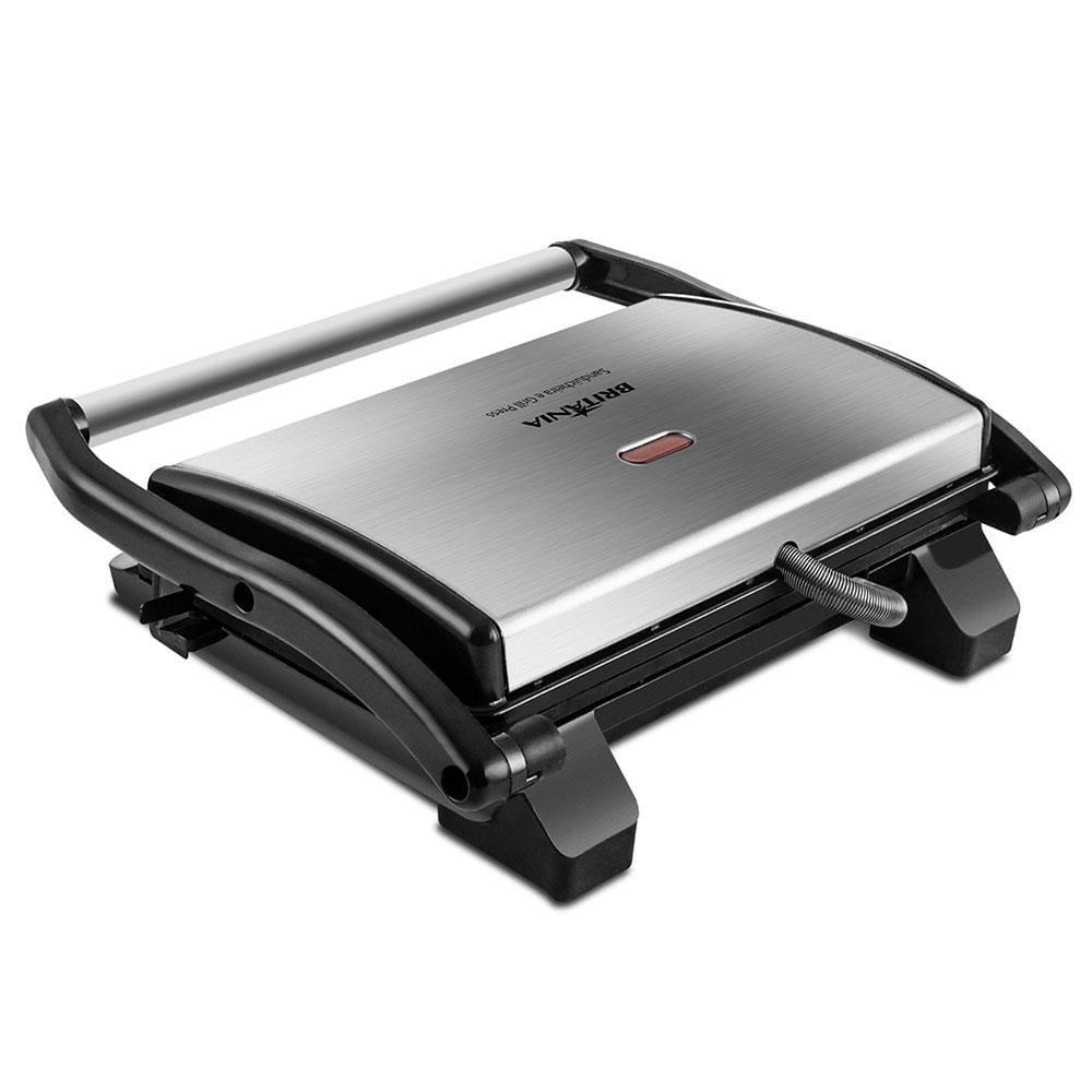 Sanduicheira Grill Britânia BGR27I Press 850W Antiaderente – Inox/Preta - 8