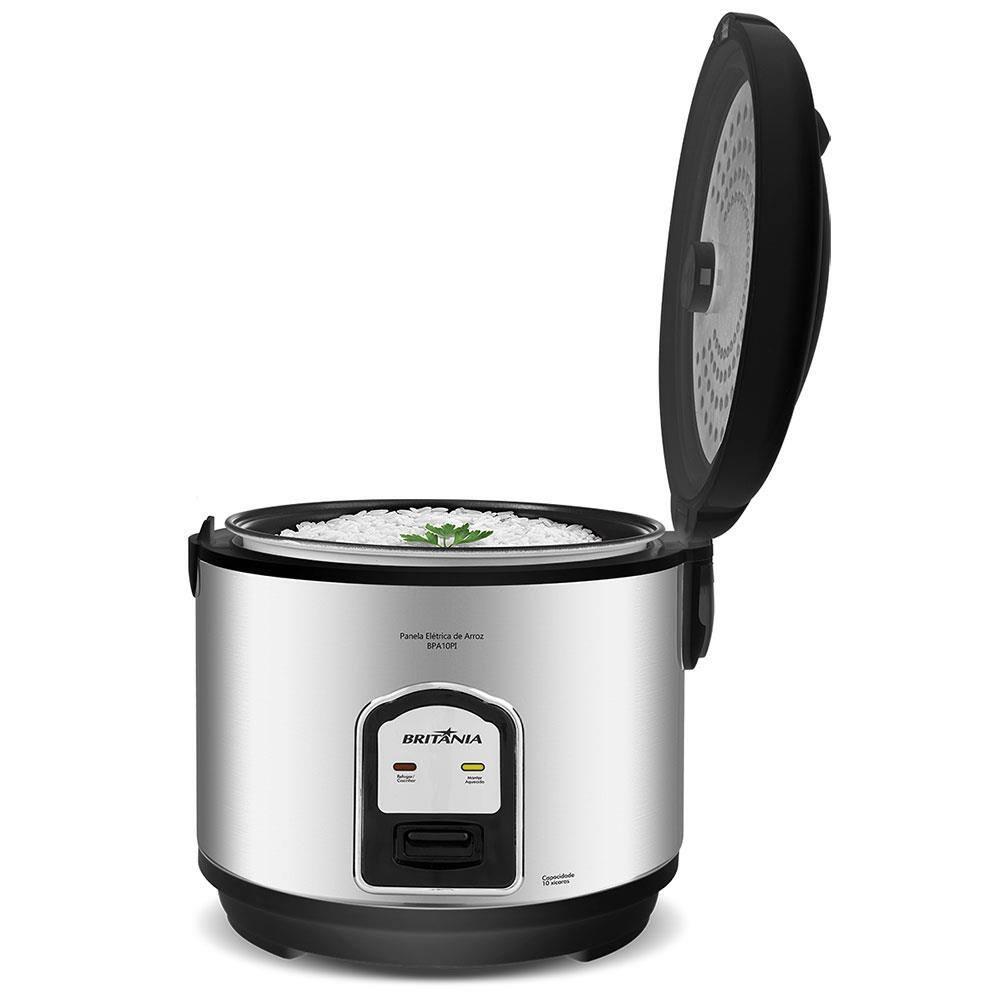 Panela Elétrica de Arroz Britânia BPA10PI 10 Xícaras – Preta/Inox - 4