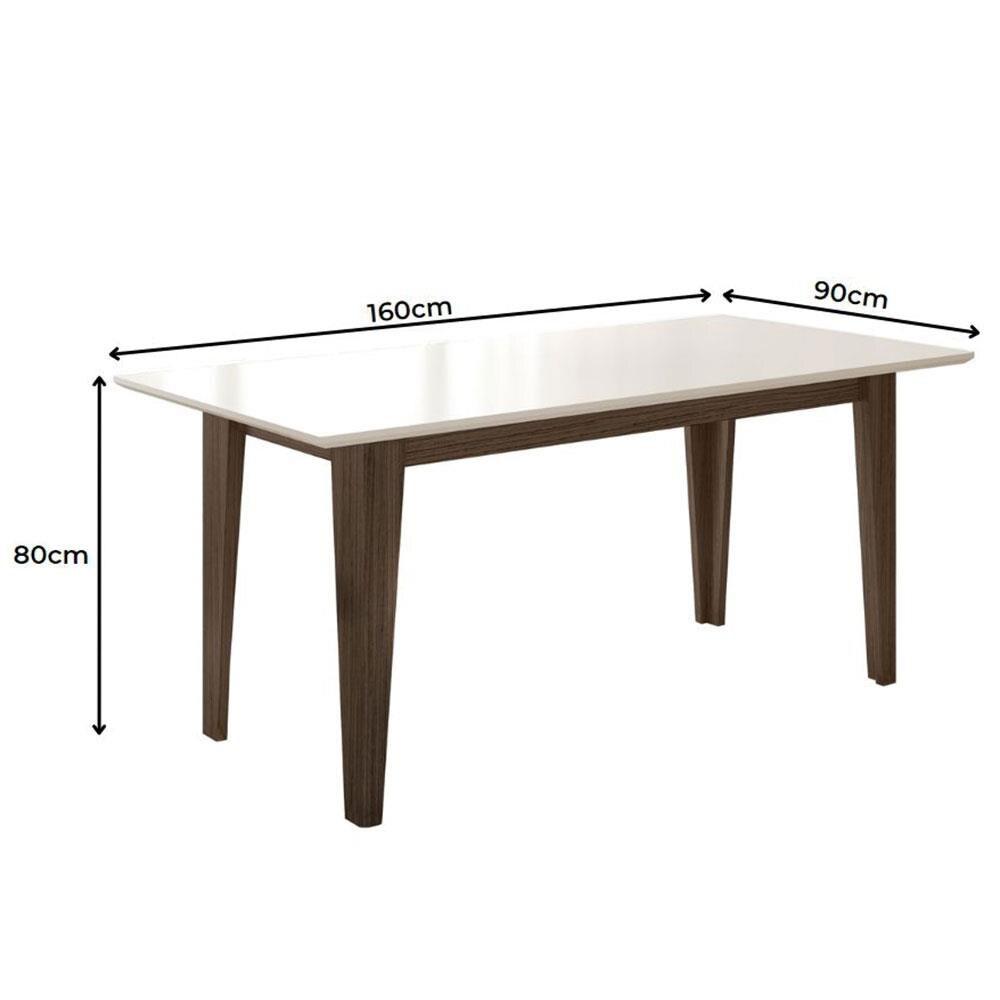 Mesa de Jantar Retangular Poliman Liz com 6 Cadeiras Estofadas e Revestidas em Suede - 160 cm de Largura - 7