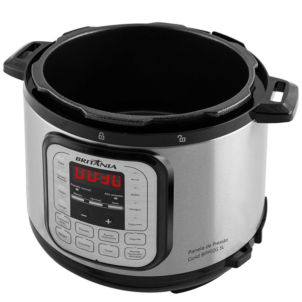 Panela Elétrica de Pressão Britânia BPP02G com Revestimento Gold 5L – Preta/Inox - 3