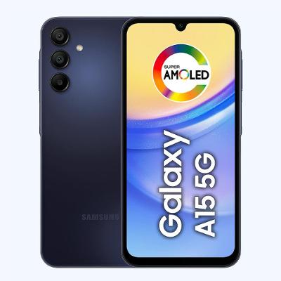 Smartphone Samsung Galaxy A15 5G Azul Escuro 128GB, 4GB RAM, Processador Octa-Core, Câmera Tripla Traseira, Tela Super Amoled de 6.5" 90Hz